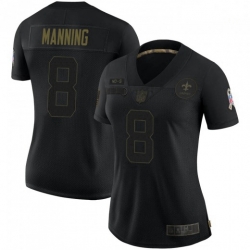 Women's New Orleans Saints 8 Archie Manning Black Salute To Service Limited Jersey