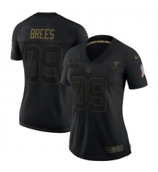 Women's New Orleans Saints 9 Drew Brees Black Salute To Service Limited Jersey