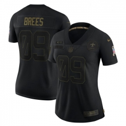Women's New Orleans Saints 9 Drew Brees Black Salute To Service Limited Jersey