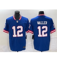 New York Giants 12 Darren Waller Blue Classic 2023 F U S E Vapor Untouchable Limited Stitched Jersey