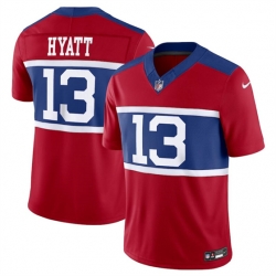 New York Giants 13 Jalin Hyatt Century Red Alternate Vapor F U S E Limited Stitched Football Jersey