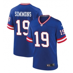 New York Giants 19 Isaiah Simmons Royal Classic Stitched Game Jersey