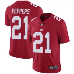 New York Giants 21 Jabrill Peppers Red Alternate Stitched Football Vapor Untouchable Limited Jersey