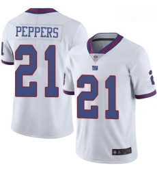 New York Giants 21 Jabrill Peppers White Stitched Football Limited Rush Jersey New York Giants 21 Jabrill Peppers White Stitched Football Limited Rush Jersey