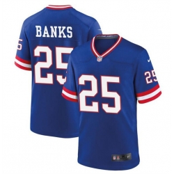 New York Giants 25 Deonte Banks Royal Classic Stitched Game Jersey