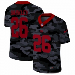 New York Giants 26 Saquon Barkley 2020 Black CAMO Red Vapor Untouchable Limited Stitched NFL Jersey