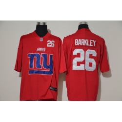 New York Giants 26 Saquon Barkley Red Team Big Logo Number Vapor Untouchable Limited Jersey
