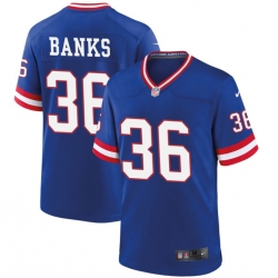 New York Giants 36 Deonte Banks Royal Classic 2023 Draft Stitched Game Jersey
