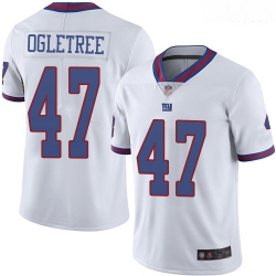 New York Giants 47 Alec Ogletree White Stitched Football Limited Rush Jersey