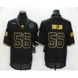 New York Giants 56 Lawrence Taylor Black Gold 2020 Salute To Service Stitched NFL Limited Jersey
