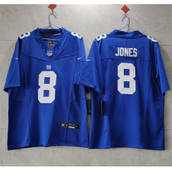 New York Giants 8 Daniel Jones Blue 2023 F U S E Vapor Untouchable Limited Stitched Jersey
