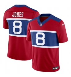 New York Giants 8 Daniel Jones Century Red Alternate Vapor F U S E Limited Stitched Football Jersey