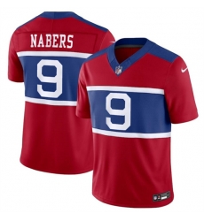 New York Giants 9 Malik Nabers Century Red Alternate Vapor F U S E Limited Stitched Football Jersey