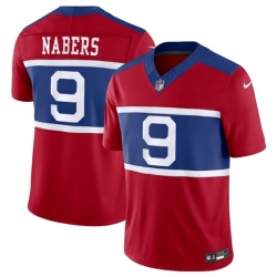 New York Giants 9 Malik Nabers Century Red Alternate Vapor F U S E Limited Stitched Football Jersey