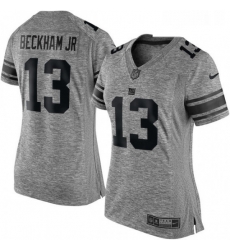 Women's New York Giants 13 Odell Beckham Jr Limited Gray Gridiron NFL Jersey