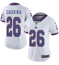 Women's New York Giants #26 Orleans Darkwa White Stitched NFL Limited Rush Jersey