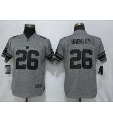 Women's New York Giants 26 Saquon Barkley Gray Gridiron Gray Vapor Untouchable Limited Jersey