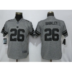 Women's New York Giants 26 Saquon Barkley Gray Gridiron Gray Vapor Untouchable Limited Jersey