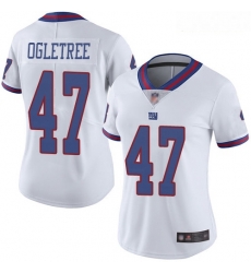 Women's New York Giants #47 Alec Ogletree White Stitched Football Limited Rush Jersey