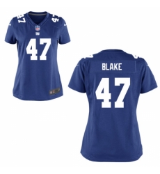 Women's New York Giants #47 Valentino Blake Blue Jersey