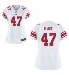Women's New York Giants #47 Valentino Blake White Jersey