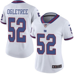 Women's New York Giants #52 Alec Ogletree White Stitched NFL Limited Rush Jersey