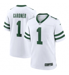 New York Jets 1 Ahmad Sauce Gardner White Throwback Player Stitched Game Jersey New York Jets 1 Ahmad Sauce Gardner White Throwback Player Stitched Game Jersey