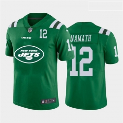 New York Jets 12 Joe Namath Green Team Big Logo Number Vapor Untouchable Limited Jersey