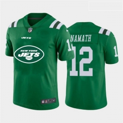 New York Jets 12 Joe Namath Green Team Big Logo Vapor Untouchable Limited Jersey