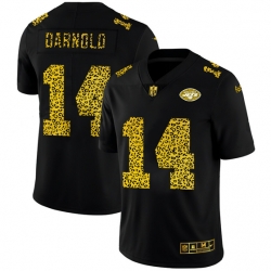 New York Jets 14 Sam Darnold Black Leopard Print Fashion Vapor Limited NFL Jersey