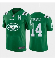 New York Jets 14 Sam Darnold Green Team Big Logo Number Vapor Untouchable Limited Jersey