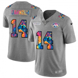 New York Jets 14 Sam Darnold Multi Color Greyheather 2020 NFL Crucial Catch NFL Jersey