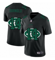 New York Jets 14 Sam Darnold Team Logo Dual Overlap Limited NFL jerseyBlack