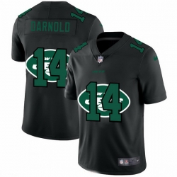 New York Jets 14 Sam Darnold Team Logo Dual Overlap Limited NFL jerseyBlack