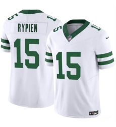 New York Jets 15 Brett Rypien 2023 F U S E White Throwback Vapor Untouchable Limited Stitched Jersey