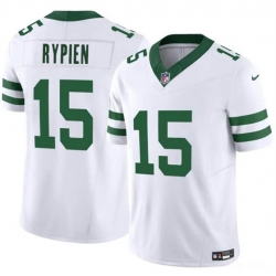 New York Jets 15 Brett Rypien 2023 F U S E White Throwback Vapor Untouchable Limited Stitched Jersey