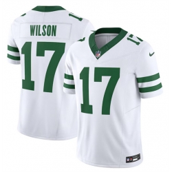 New York Jets 17 Garrett Wilson White 2023 F U S E Vapor Limited Throwback Stitched Football Jersey