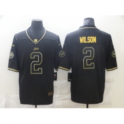 New York Jets 2 Zach Wilson Black Gold Draft First Round Pick Leopard Jersey