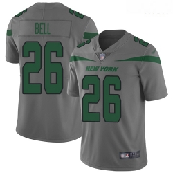 New York Jets 26 Le'Veon Bell Gray Stitched Football Limited Inverted Legend Jersey