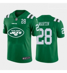 New York Jets 28 Curtis Martin Green Team Big Logo Number Vapor Untouchable Limited Jersey