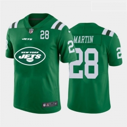 New York Jets 28 Curtis Martin Green Team Big Logo Number Vapor Untouchable Limited Jersey