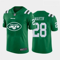 New York Jets 28 Curtis Martin Green Team Big Logo Vapor Untouchable Limited Jersey