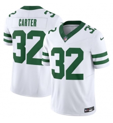 New York Jets 32 Michael Carter White 2023 F U S E Vapor Limited Throwback Stitched Football Jersey
