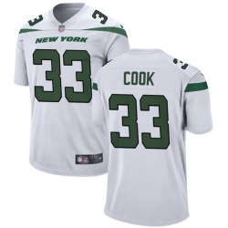 New York Jets 33 Dalvin Cook White Stitched Game Jersey