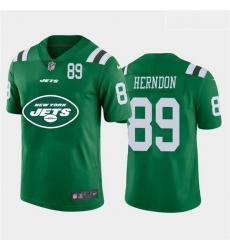 New York Jets 89 Chris Herndon Green Team Big Logo Number Vapor Untouchable Limited Jersey