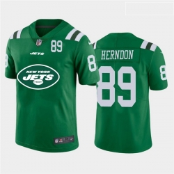 New York Jets 89 Chris Herndon Green Team Big Logo Number Vapor Untouchable Limited Jersey