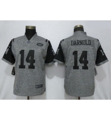 Women's New York Jets 14 Sam Darnold Gray Gridiron Gray Vapor Untouchable Limited Jersey