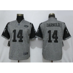 Women's New York Jets 14 Sam Darnold Gray Gridiron Gray Vapor Untouchable Limited Jersey