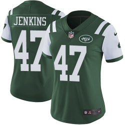 Women's New York Jets #47 Jordan Jenkins Green Team Color Stitched NFL Vapor Untouchable Limited Jersey