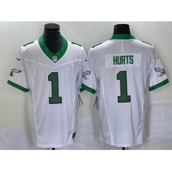 Philadelphia Eagles #1 Jalen Hurts White 2023 FUSE Vapor Untouchable Stitched Jersey